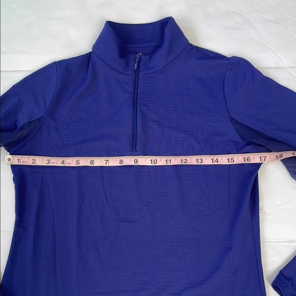 IBKÜL 1/4 Zip Pullover Athletic Quick Dry Top Mesh Sleeves UPF 50 in Blue XS - Picture 15 of 17